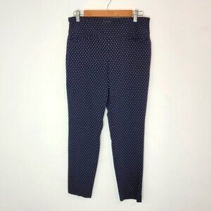 Van Heusen Navy Polka Dot Stretch Extensible Dress Pants Size 8